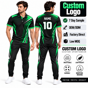 Men's Breathable Cricket Uniform Customizable Short-Sleeve Top and <b>Trouser</b> - Product Image 1
