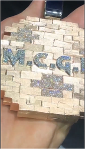 Pendentif personnalisé en moissanite VVS scintillante, design personnalisé, lettres de nom serties de pierres, collier en or blanc - Product Image 4