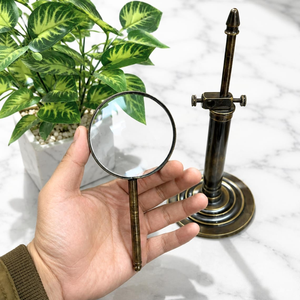 Vintage Metal Standing Magnifying <b>Glass</b> Adjustable Tabletop <b>Reading</b> Magnifier with Round Base for Office Study Desk Decor Wholes - Product Image 6