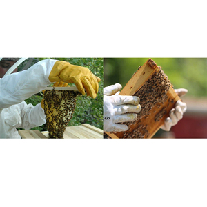 Guantes de Apicultura con Manga Larga, Guantes Protectores con Palma de Cuero Resistentes a Picaduras para Trabajos en Colmenas OEM - Product Image 6