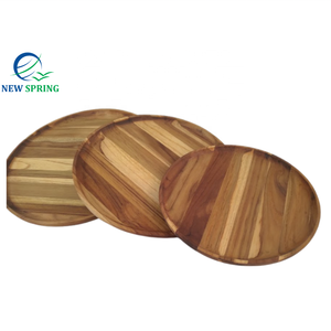 Bandeja para servir de madera de caucho de calidad superior 100% hecha a mano estilo moderno de Vietnam muchos tamaños disponibles Color Natural seguro para alimentos nuevo - Product Image 3