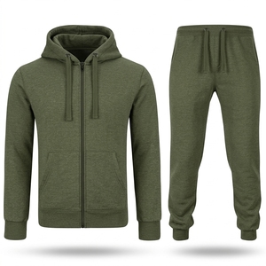 Ensemble de survêtement deux pièces personnalisé pour homme, avec capuche, tons terreux, veste et pantalon, vente en gros, fabricant sur mesure - Product Image 1
