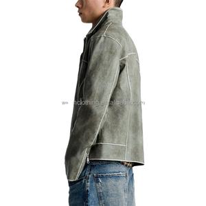 Chaqueta de Cuero Vacuno 100% Personalizada para Hombre, de Alta Calidad, Resistente al Agua, Transpirable, con Cuello Alto Delgado, para Invierno - Product Image 4