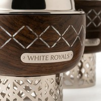 Ensemble de plats de service en bois de luxe 3 pièces avec couvercles en acier inoxydable, durables, isolés, modernes, chauffe-plats de luxe avec fond en aluminium