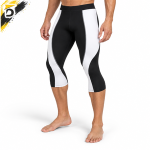Men <b>Capri</b> <b>Leggings</b> Compression Quick Dry Breathable Anti-Bacterial Elastic Waist Athletic Training Exercise - Product Image 2