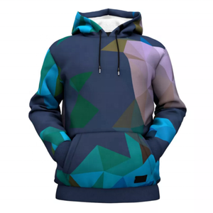 Sudadera con Capucha para Hombre, Estampado Geométrico, Corte Regular, Informal, para Otoño, Impresión por Sublimación, Tejido de Punto 100% Poliéster - Product Image 1