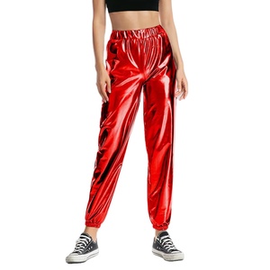 กางเกงจ็อกเกอร์ทรงบูทคัทเอวสูงลายเสือดาวสีเมทัลลิกเงาสำหรับผู้ชาย สไตล์ฮิปฮอป เหมาะสำหรับใส่ไปเที่ยวคลับในฤดูหนาว - Product Image 1