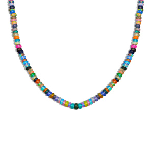 Multi <b>Beads</b> Mix Plain <b>Necklace</b> 925 Sliver plated women jewelry beaded <b>necklace</b> for women - Product Image 5