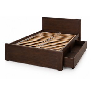 Solid Teak Wood <b>Storage</b> <b>Bed</b> Frame <b>with</b> Side Drawers Modern Platform <b>Bed</b> King <b>Queen</b> Size Bedroom Furniture - Product Image 1
