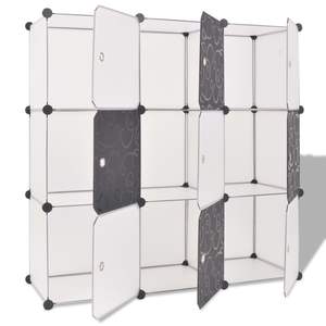 Organisateur de rangement cube à 9 compartiments noir et blanc avec bacs de rangement durables - Product Image 2