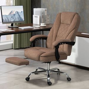 Sedia da Ufficio Marrone Regolabile in Altezza con Funzioni di Vibrazione e Reclinazione, Poggiapiedi Riscaldato - per Lavoro al Computer - Product Image 2
