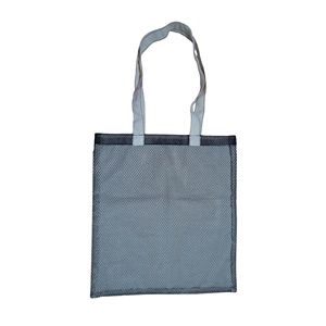 Un côté 150 GSM coton tissu un autre côté Transparent Polyester tissu maille sac à provisions - Product Image 2