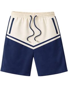 Shorts pour hommes bleu marine et multicolores avec cordon de serrage, poches zippées, décontractés, pour l'été, la plage, athlétiques, séchage rapide, confortables - Product Image 1