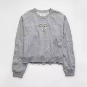 Sweat-shirt élégant pour femmes avec strass, en coton, tendance, mode quotidienne - Product Image 2
