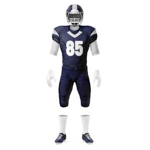Green American Football Jersey Set 85 Number Sublimated V-Neck Short Sleeve Moisture Wicking Fitted Men's Uniform - Product Image 2