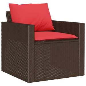 Set di Divani da Giardino Modulari in 4 Pezzi in Rattan PE Marrone - Product Image 3