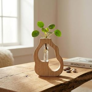 Florero de Madera Hecho a Mano, Diseño Clásico, Florero de Bambú, Porta Flores Decorativo para el Hogar y Escritorio - Product Image 3