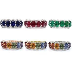 Anillos de Piedras Preciosas Vintage de Oro Blanco Sólido de 18K Hechos a Medida, con Zafiro Natural y Diamantes en Engaste de Puntas, Joyería Brillante de Alta Gama Unisex - Product Image 5