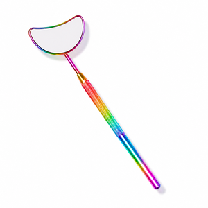 Rainbow Handheld <b>Makeup</b> <b>Mirror</b> 3X <b>Magnifying</b> Single Side Metal Frame Desktop <b>Mirror</b> - Product Image 6