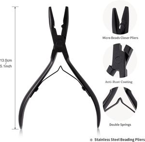 ชุดคีมต่อผมสแตนเลสสีตามสั่ง พร้อมเข็มเกี่ยวและชุดอุปกรณ์ร้อยลูกปัด - Product Image 2