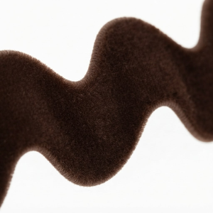 Cinta de Terciopelo Ric Rac Marrón Chocolate de 25 mm de Ancho con Borde Ondulado para Manualidades en Cuero, Embalaje de Regalos Rústico, Decoración del Hogar, Directo de Fábrica - Product Image 2