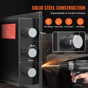 Cassaforte con Serratura Elettronica da 1,7 Piedi Cubici con Fessura per Deposito e 2 Chiavi di Emergenza, Armadietto Portaoggetti 17,71 X 13,77 X 13,7 Pollici - Product Image 3