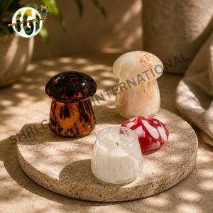 Portavelas Decorativo Premium de Vidrio con Forma de Hongo y Tapa - Product Image 3