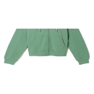 เสื้อฮู้ดดี้ผู้หญิงสำหรับฤดูหนาว ผ้าฝ้ายฟลีซ 100% น้ำหนัก 360 กรัม เป็นมิตรกับสิ่งแวดล้อม ระบายอากาศได้ดี กันลม ปักลาย ตกแต่งไหล่ตก ทรงโอเวอร์ไซส์ สีพื้น - Product Image 3