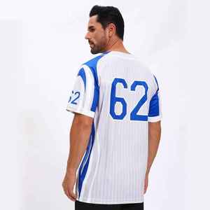 Camiseta de Béisbol Personalizada Azul y Blanca, Ropa Deportiva de Verano de Secado Rápido y Transpirable, con Estampado Digital, para Entrenamiento - Product Image 2