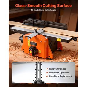 Fresatrice per legno da banco a spirale da 8 pollici, 2 HP, 8500 RPM, con testa di taglio a 18 lame, estensibile in alluminio pressofuso per giuntatrici a dita per la lavorazione del legno - Product Image 2