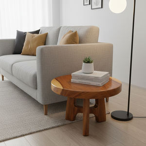 Mesa de Centro de Madera de Suar Sólida de Primera Calidad, con Borde Natural, Moderna, Ecológica, Duradera, de Lujo, para el Hogar - Product Image 4