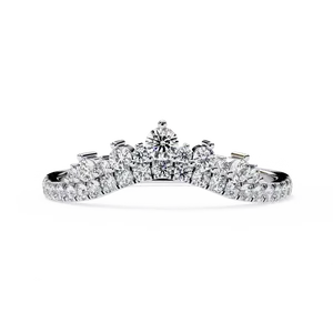 Anillo de Diamantes Cultivados en Laboratorio con Corona Curva, Oro Sólido de 10K, 14K, 18K, Unisex, Tiara, Anillo de Boda, Certificado IGI, Joyería Fina, Regalo - Product Image 1