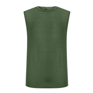 Débardeur Vert Sans Manches Col Rond Tricoté Respirant Décontracté pour Homme Grande Taille 220g - Product Image 2
