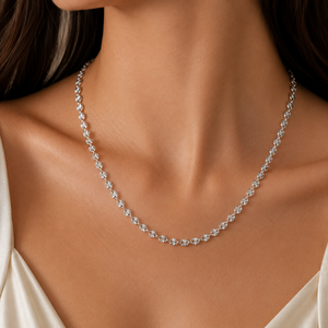 925 Sterling Silver Textured Disc Link <b>Chain</b> Necklace High Polish Minimalist Women Daily Wear Party Gift Jewelry - Product Image 2