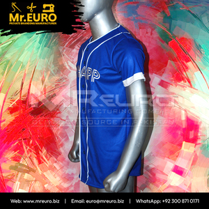 Maillot de baseball finlandais personnalisé par sublimation, unisexe, manches courtes, col en V, fermeture boutonnée sur le devant, 100 % polyester 160g, coupe ample, séchage rapide - Product Image 4