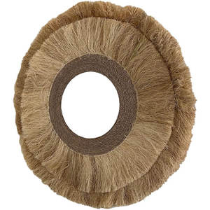 Espejo redondo de ratán de bambú tejido Seagrass montado en la pared, accesorio elegante para decoración del hogar - Product Image 2