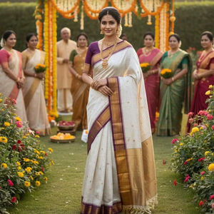 Éclat de la Soie : Soie Mercerisée avec Pallu et Tressals contrastants - Product Image 1