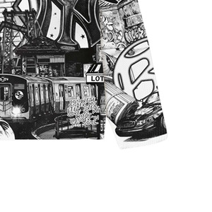 เสื้อยืดแขนสั้นผู้ชายทรงปกติ พิมพ์ลายกราฟฟิตี NYC คอเต่า ผ้าคอตตอนเจอร์ซีย์ ระบายอากาศได้ดี เป็นมิตรกับสิ่งแวดล้อม - Product Image 3