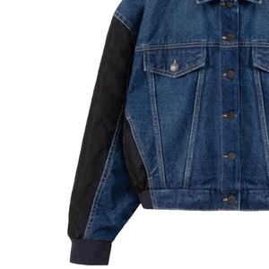 Nouvelle Arrivée : Vestes en Jean Tricotées Personnalisées pour Femmes avec Tissu Hiver Respirant Enduit, Design Décontracté à Blocs de Couleurs et Poches Appliquées - Product Image 3