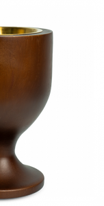 Brûleur d'encens en bois Chalice, en bois de manguier de luxe, pour Bakhoor, avec doublure en métal doré poli et base sur piédestal élégante - Product Image 4