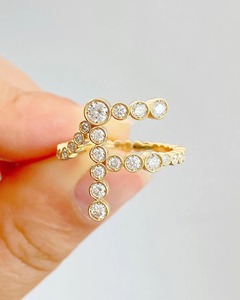A to Z Alphabetical Word Diamond <b>Ring</b> Lab Grown Diamond Bezel Set Letter <b>Name</b> Engagement <b>Ring</b> 14k Birthday & Graduation Gift - Product Image 5