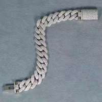 Bracelet SHREYA DIAM en Moissanite, maillons cubains, plaqué argent 925, 0,3 mm d'épaisseur, coupe glacée, unisexe, bijoux Hip Hop personnalisés, micro-pavé