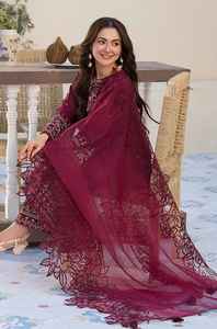 Robes de mariée personnalisées pour femmes, élégantes tenues Shalwar Kameez de style indien, robe brodée en tissu lawn et dupatta en tulle. - Product Image 4