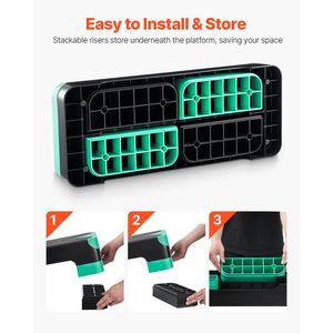 28-Inch Workout Aerobic Stepper Height Adjustable Fitness Training <b>Step</b> Deck Trainer Aerobic Exercise <b>Step</b> Platform 4 Ri Product - Product Image 2