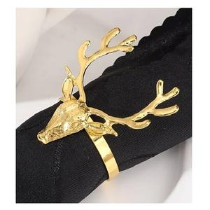 Anneaux de serviette élégants et modernes en aluminium métallique, motif bois de cerf, écologiques, durables, accessoires de table de mariage. - Product Image 3
