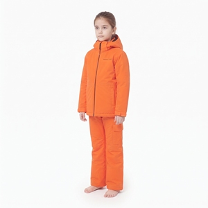 Traje de esquí impermeable naranja para niñas HAWK EYE con capucha, cierre de cremallera, aislamiento sintético, ropa para la nieve al aire libre - Product Image 6