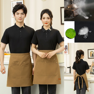 New Design Canvas Adjustable Strap <b>Half</b> <b>Apron</b> Heavy-duty <b>Apron</b> Custom logo Multiple Utility Pockets Kitchen <b>Apron</b> - Product Image 6