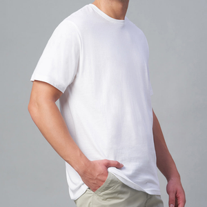 Camisetas personalizadas 100% algodón para hombre al por mayor, manga corta, cuello redondo, color sólido, logotipo personalizado, fabricante OEM - Product Image 1