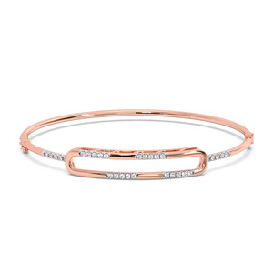 Interwoven Twisted Mesh Diamond Link <b>Bangle</b> <b>Bracelet</b> - Product Image 1
