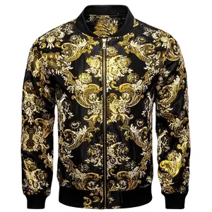 Best Quality Supplier Newest Design Bomber Jacket with Gold Floral print Winter Jacket Custom Men's Bomber Jacket